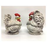 Hand Painted Atlantic Mold Ceramic Rooster and