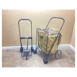 2 folding rolling utility carts equipped