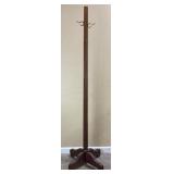 OAK COAT RACK, SWIVEL BASE, 71in H
