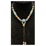 TIBETAN CERAMIC BEADED BOHO NECKLACE