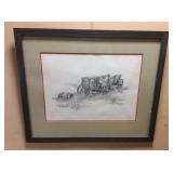 SKETCHING BY S.E. MILLARD SIGNED #34/600 WAGON &