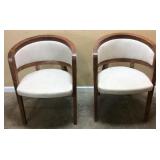 PAIR OF MID CENTURY MODERN CURVED FRAME BARREL