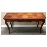 GEOMETRIC PARQUETRY INLAY HALL TABLE w SMALL