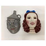 1990s Clay Art Dorothy and Tin Man ceramic wall