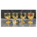 Vtg. Beer advertising goblets, novelty shooters