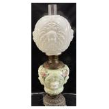 VTG. GONE WITH THE WIND CHERUB PARLOR LAMP, MILK