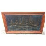 MONTANEZ MANILA METAL MEDIA FRAMED WALL ART CITY
