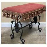 WROUGHT IRON FOOT STOOL, 24in DIAMETER