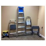 Lot of 5 ladders and step stools