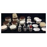 VTG. CORNING WARE DISHES & VTG. STERLITE CANISTERS