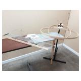 Quilters rings, stand and table extension, rulers