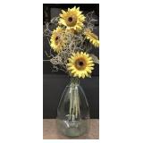 Aqua Blue Large 24" Balloon Recycled Glass Vase