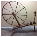 ANTIQUE WOODEN GREAT WHEEL SPINNING WHEEL w