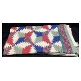 VTG. HANDMADE PINEAPPLE PATTERN QUILT