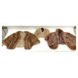 3 VTG FUR STOLE WRAP SHAWL JACKETS
