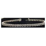 14KT WHITE GOLD DIAMOND BRACELET, 7in L, 7.00cts