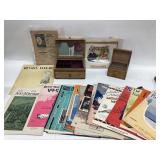 Vtg sheet music collection, Engagement cigar box