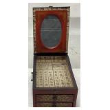 VTG. ASIAN 2-DRAWER JEWELRY BOX, WITH STAND-UP