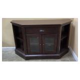 DARK WOOD CORNER TV CABINET