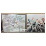 (2) LARGE FLORAL TEXTURED CANVASES, ARTIST