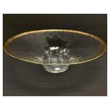 Textured Gold Rimmed Art Glass centerpiece Bowl