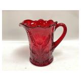 Vintage Mosser Ruby Red Inverted Thistle Glass