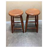2 Wooden Barstools