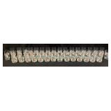 VTG. MARMALADE DRINKWARE,  47 GLASSES TOTAL,