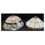 (2) TIFFANY STYLE STAINED GLASS LAMP SHADES