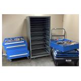 INDUSTRIAL SLIDING DRAWER TOOL CABINET, FULL OF