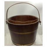 VTG. WOODEN DIVIDED BARREL BUCKET