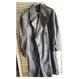 VTG. BLUE/GREY MILITARY TRENCH COAT