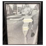 MADONNA POSING NUDE WHILE HITCHHIKING, BLACK &
