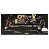 ASSORTED COSTUME JEWELRY, GUESS & FOSSIL WATCHES,