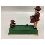 VTG VINTAGE CAST IRON MONKEY BANK REPOP