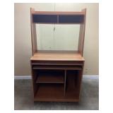 Computer desk and 2 wooden filing cabinets