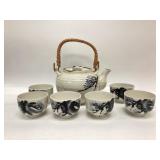 Vtg traditional Japanese dobin tea set
