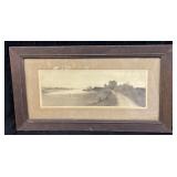 ANTIQUE E.L. FIELD LANDSCAPE ETCHING PRINT,