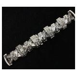 14KT WHITE GOLD DIAMOND BRACELET, 8in L, 9.4cts