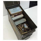 AMMO BOX w 150+ U.S. MILITARY PRIMED CASES .