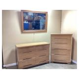 MCM Dawn Gray Walnut Drexel style bedroom
