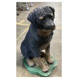 CONCRETE ROTTWEILER DOG GARDEN STATUE