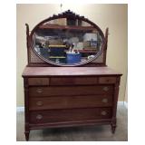 ANTIQUE VICTORIAN STYLE DRESSER w OVAL PIVOTING
