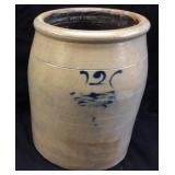 ANTIQUE SALT GLAZED 2 GALLON STONEWARE CROCK w