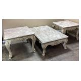 3-PIECE MARBLE TOP OCCASIONAL TABLE SET, LARGE