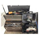 2 Toolboxes And Skil Saw, Assorted Hand Tools,
