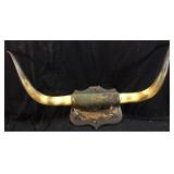 VINTAGE WALL MOUNT LONG HORN STEER DISPLAY,