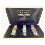 1981 Ltd. Ed. Ka-Bar Gunstock Triplets knife set