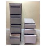 2 metal commercial file cabinets with keys