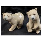 LLADRO ATTENTIVE BEAR #1204 & GOOD BEAR #1205